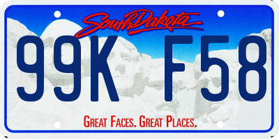 SD license plate 99KF58