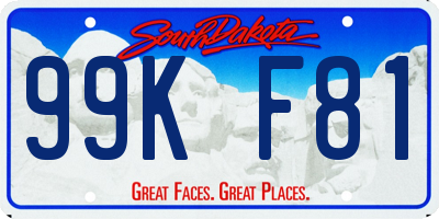SD license plate 99KF81