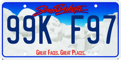 SD license plate 99KF97