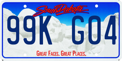 SD license plate 99KG04