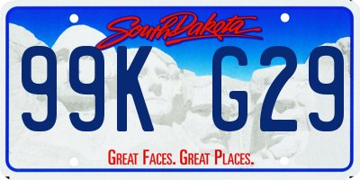 SD license plate 99KG29