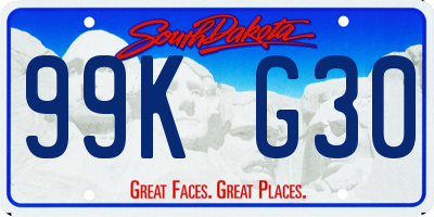 SD license plate 99KG30