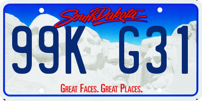 SD license plate 99KG31