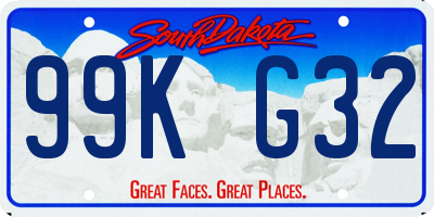 SD license plate 99KG32