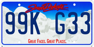 SD license plate 99KG33