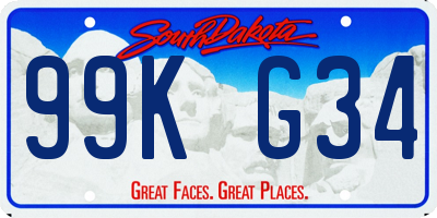 SD license plate 99KG34