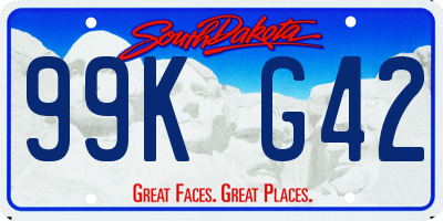 SD license plate 99KG42