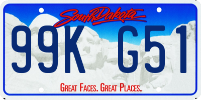 SD license plate 99KG51