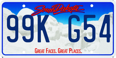 SD license plate 99KG54