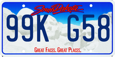 SD license plate 99KG58