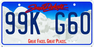 SD license plate 99KG60