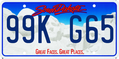 SD license plate 99KG65