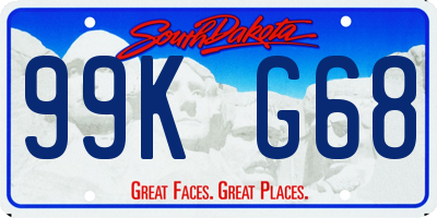 SD license plate 99KG68