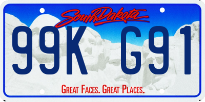 SD license plate 99KG91