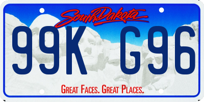 SD license plate 99KG96
