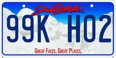 SD license plate 99KH02