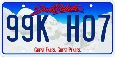 SD license plate 99KH07