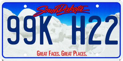 SD license plate 99KH22