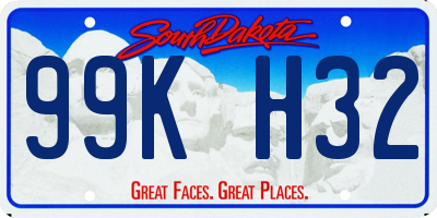 SD license plate 99KH32