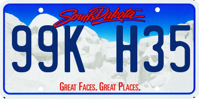 SD license plate 99KH35
