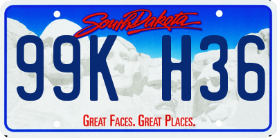SD license plate 99KH36