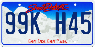 SD license plate 99KH45