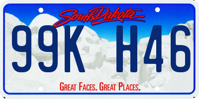 SD license plate 99KH46