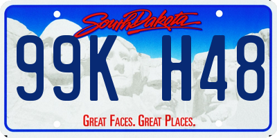 SD license plate 99KH48