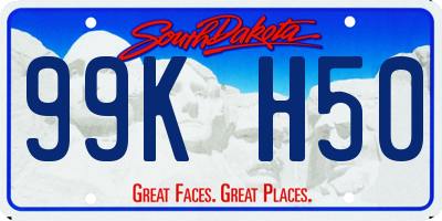 SD license plate 99KH50