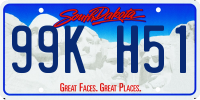 SD license plate 99KH51