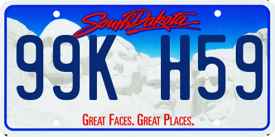 SD license plate 99KH59