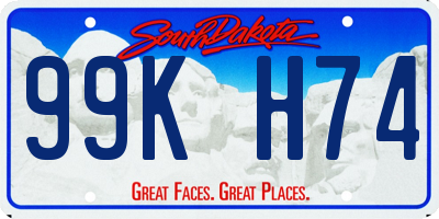 SD license plate 99KH74