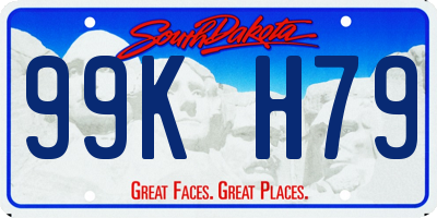 SD license plate 99KH79