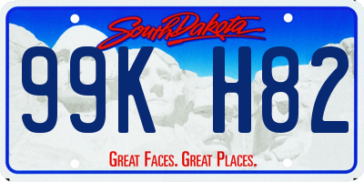 SD license plate 99KH82