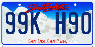 SD license plate 99KH90