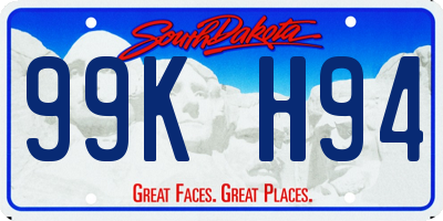 SD license plate 99KH94