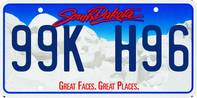 SD license plate 99KH96