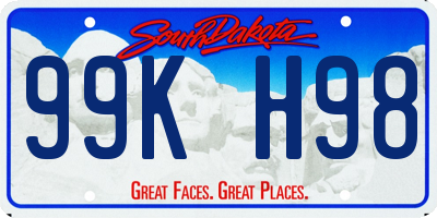 SD license plate 99KH98