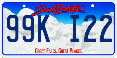 SD license plate 99KI22