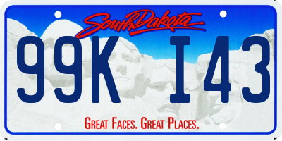 SD license plate 99KI43