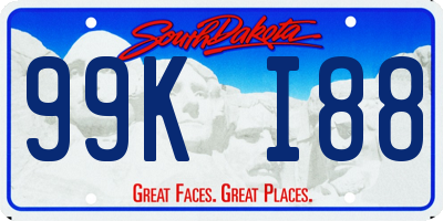 SD license plate 99KI88