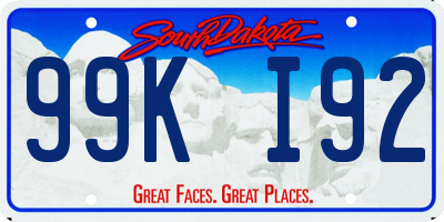 SD license plate 99KI92