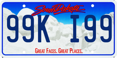 SD license plate 99KI99