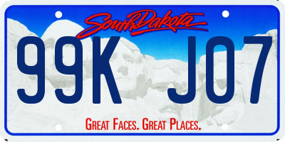 SD license plate 99KJ07