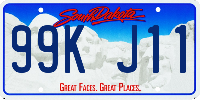 SD license plate 99KJ11