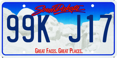 SD license plate 99KJ17