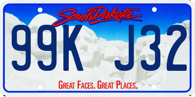 SD license plate 99KJ32