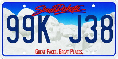 SD license plate 99KJ38