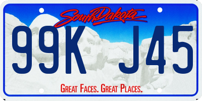 SD license plate 99KJ45