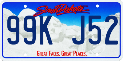SD license plate 99KJ52